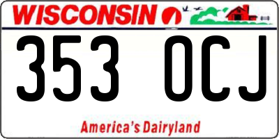 WI license plate 353OCJ
