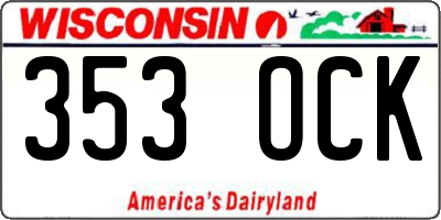 WI license plate 353OCK