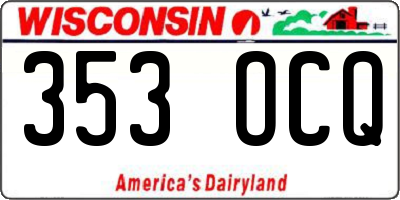 WI license plate 353OCQ