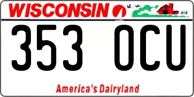 WI license plate 353OCU