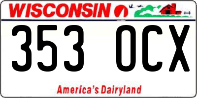 WI license plate 353OCX