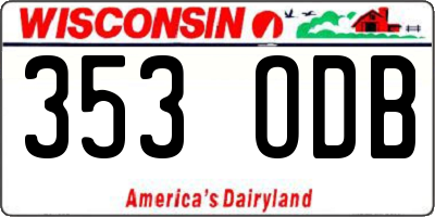 WI license plate 353ODB