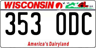WI license plate 353ODC