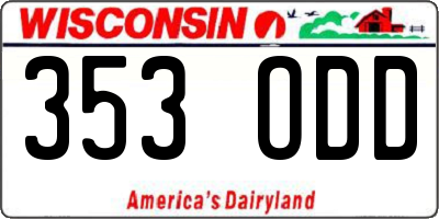 WI license plate 353ODD