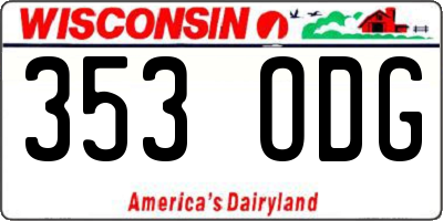 WI license plate 353ODG