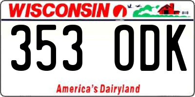 WI license plate 353ODK