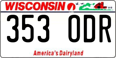 WI license plate 353ODR