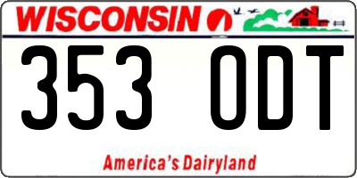 WI license plate 353ODT