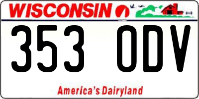 WI license plate 353ODV