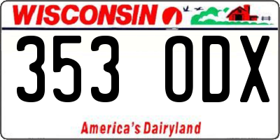 WI license plate 353ODX