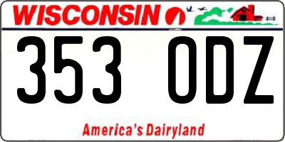 WI license plate 353ODZ