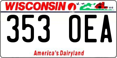 WI license plate 353OEA