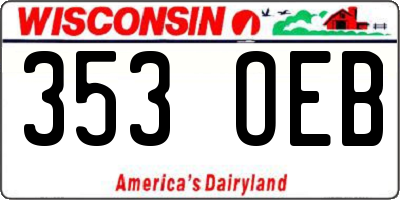 WI license plate 353OEB
