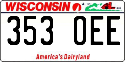 WI license plate 353OEE