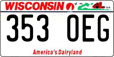 WI license plate 353OEG