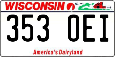 WI license plate 353OEI