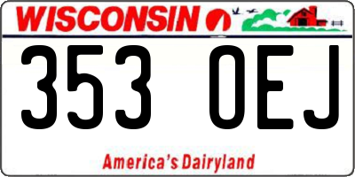 WI license plate 353OEJ
