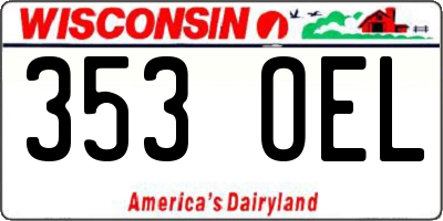 WI license plate 353OEL