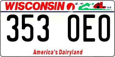 WI license plate 353OEO