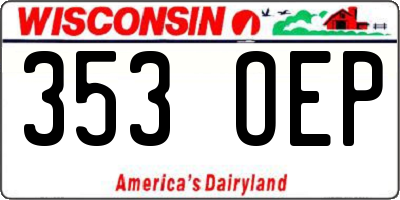 WI license plate 353OEP