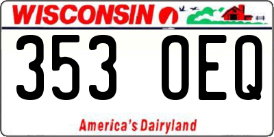 WI license plate 353OEQ