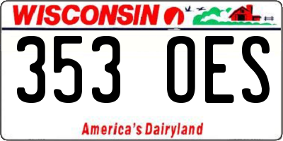WI license plate 353OES