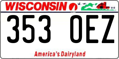 WI license plate 353OEZ