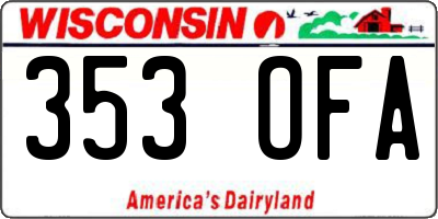 WI license plate 353OFA