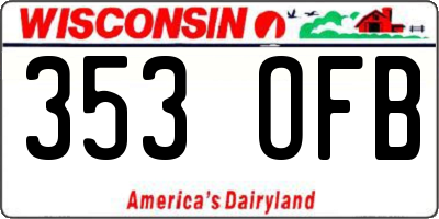 WI license plate 353OFB