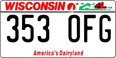 WI license plate 353OFG