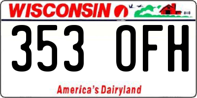 WI license plate 353OFH