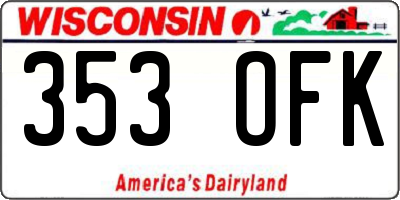 WI license plate 353OFK