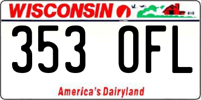 WI license plate 353OFL