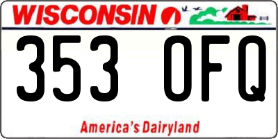 WI license plate 353OFQ