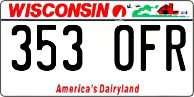 WI license plate 353OFR