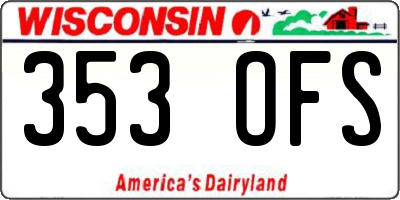 WI license plate 353OFS