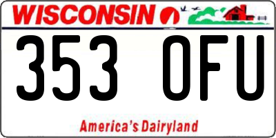 WI license plate 353OFU