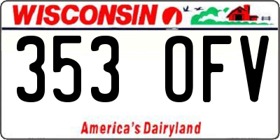 WI license plate 353OFV