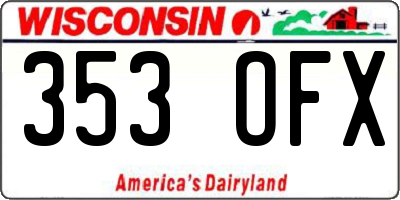 WI license plate 353OFX