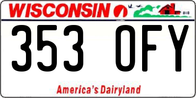 WI license plate 353OFY
