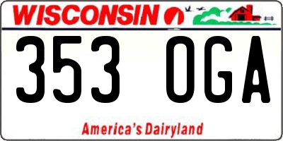 WI license plate 353OGA