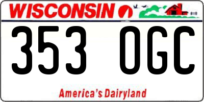 WI license plate 353OGC