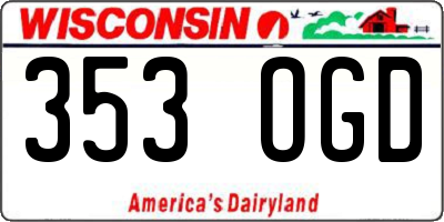 WI license plate 353OGD