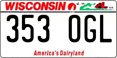 WI license plate 353OGL
