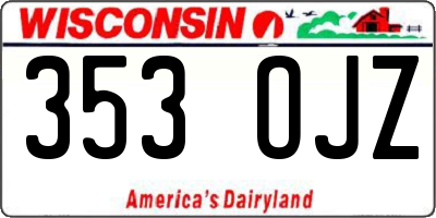 WI license plate 353OJZ