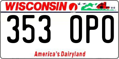 WI license plate 353OPO