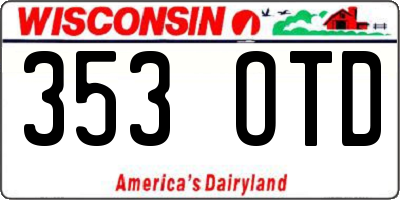 WI license plate 353OTD
