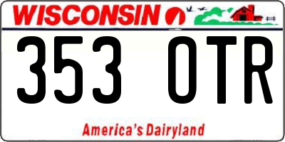 WI license plate 353OTR