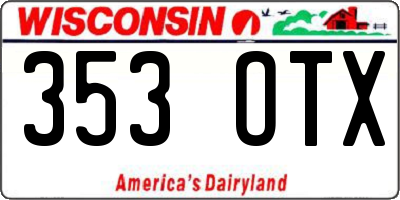 WI license plate 353OTX