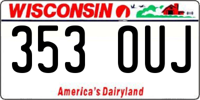 WI license plate 353OUJ